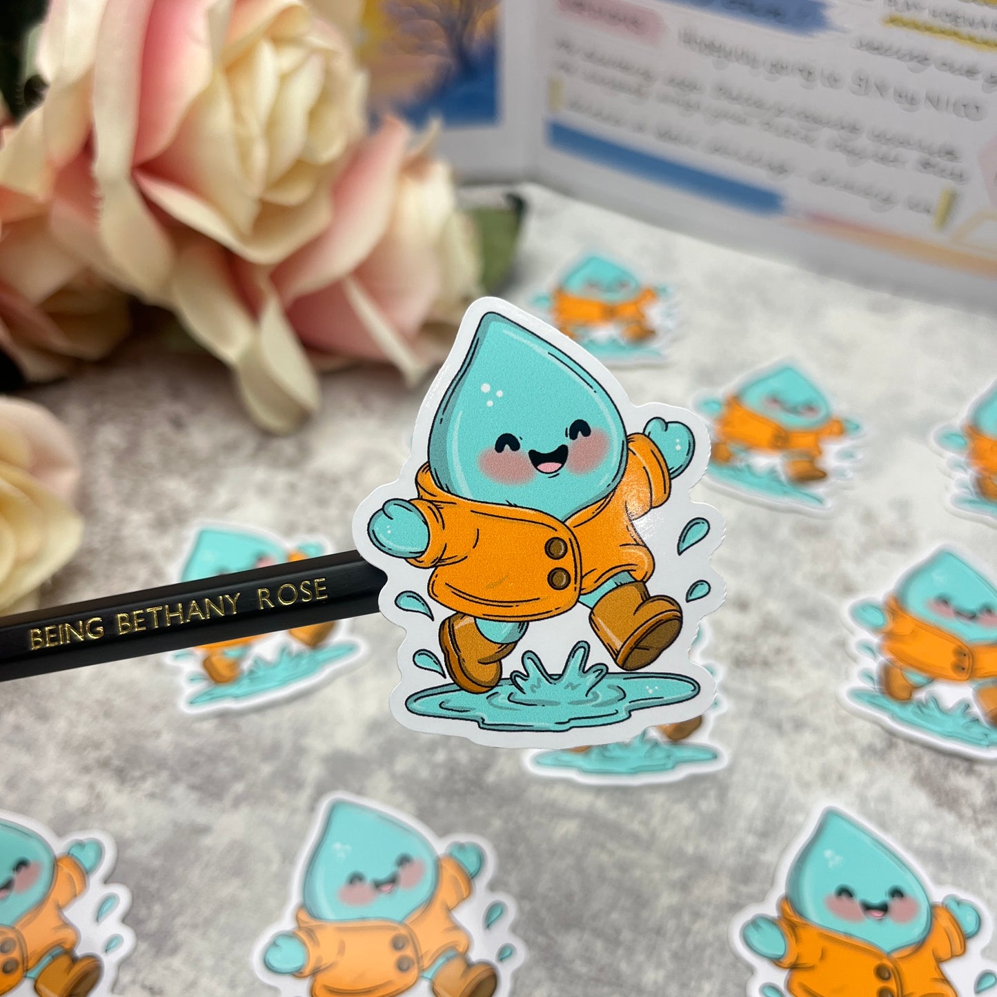 Splashing Raindrop - vinyl sticker (LLU004)