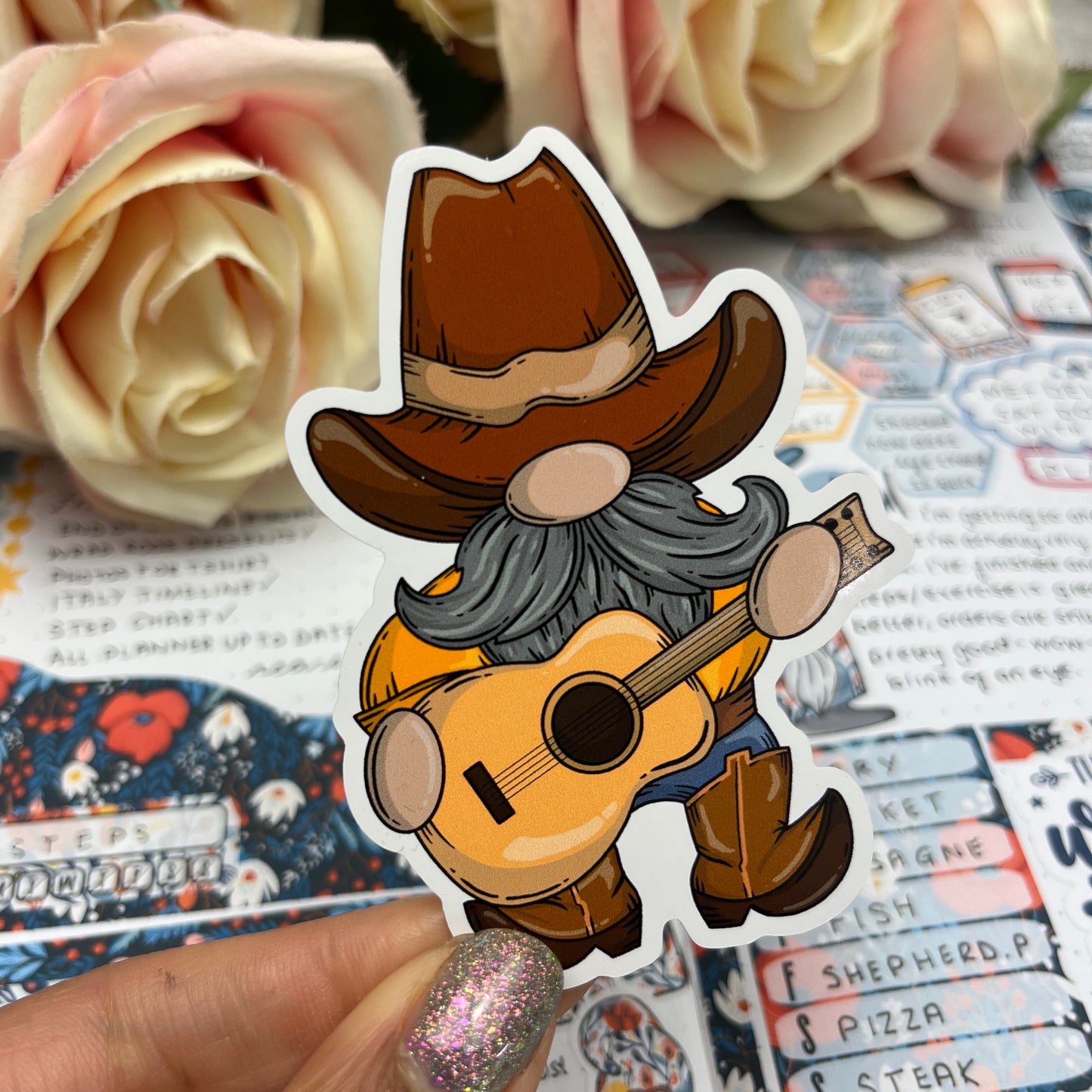 (066) Cowboy Country Music Gonk - vinyl sticker