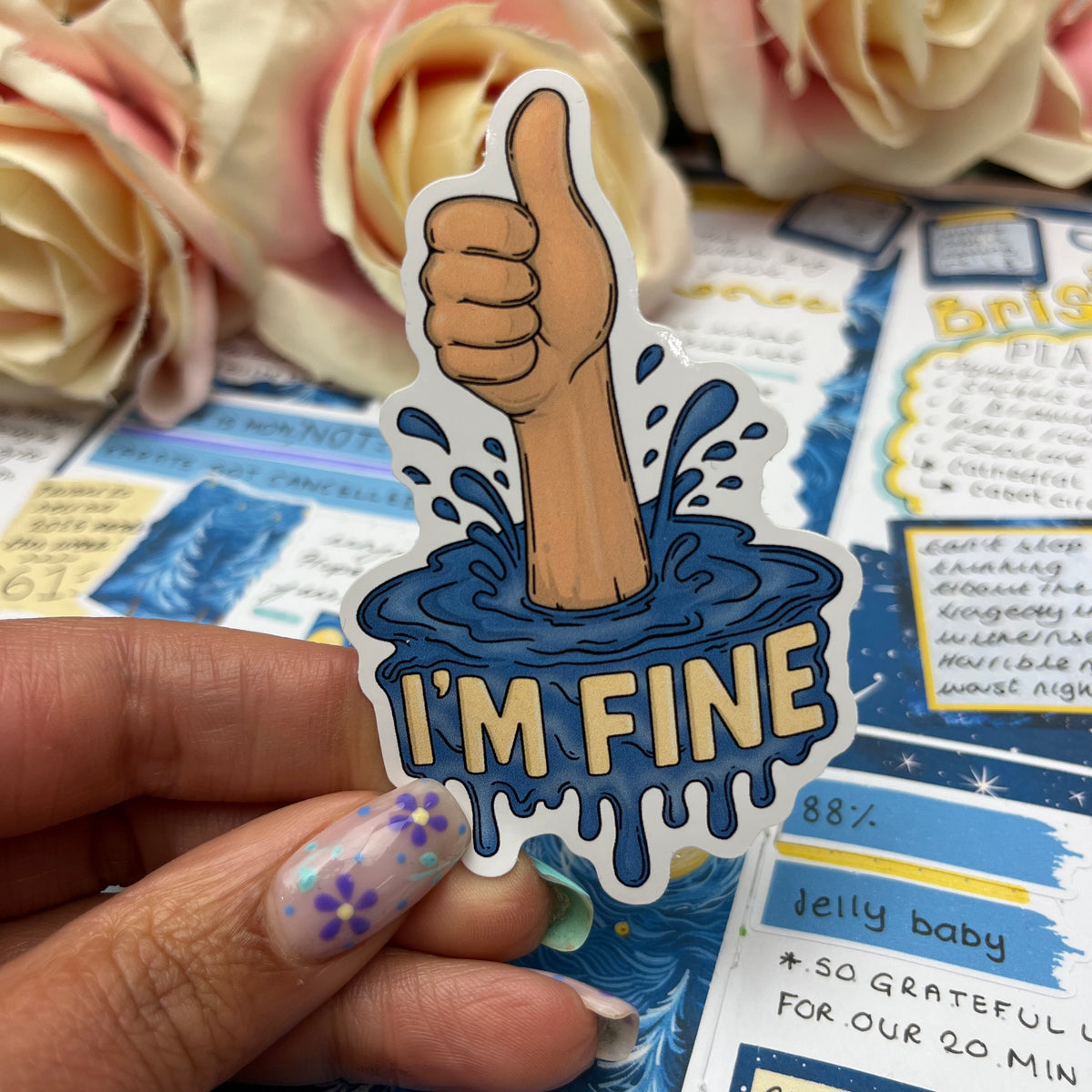 (165) I'm fine - vinyl sticker