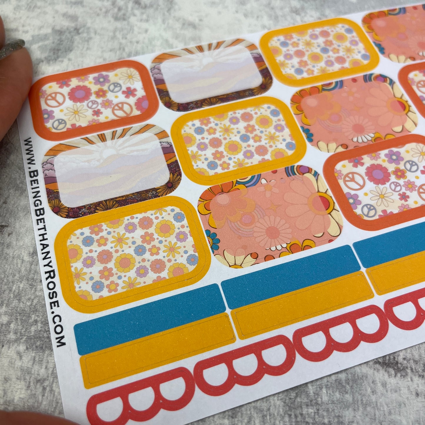 Bodhi Flower Power boxes planner stickers (BBR-0084)