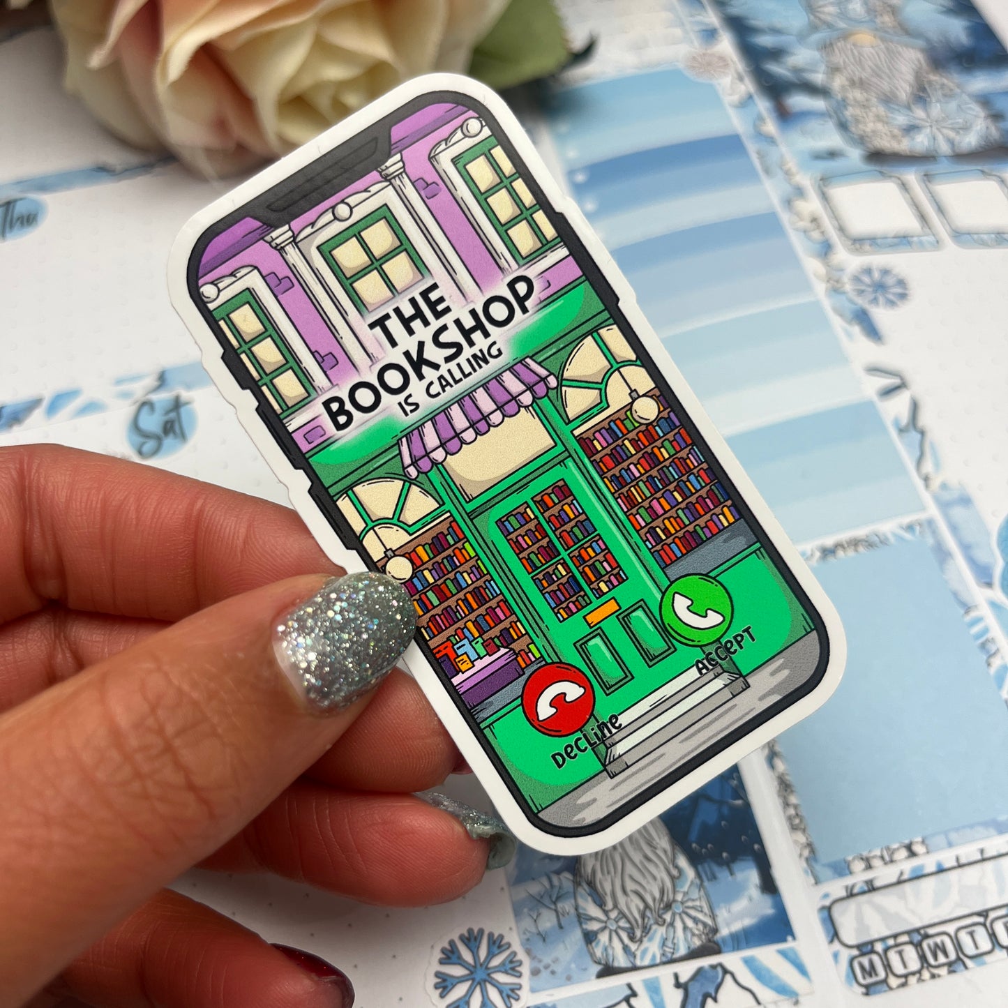 (108) The Bookshop is calling - vinyl sticker