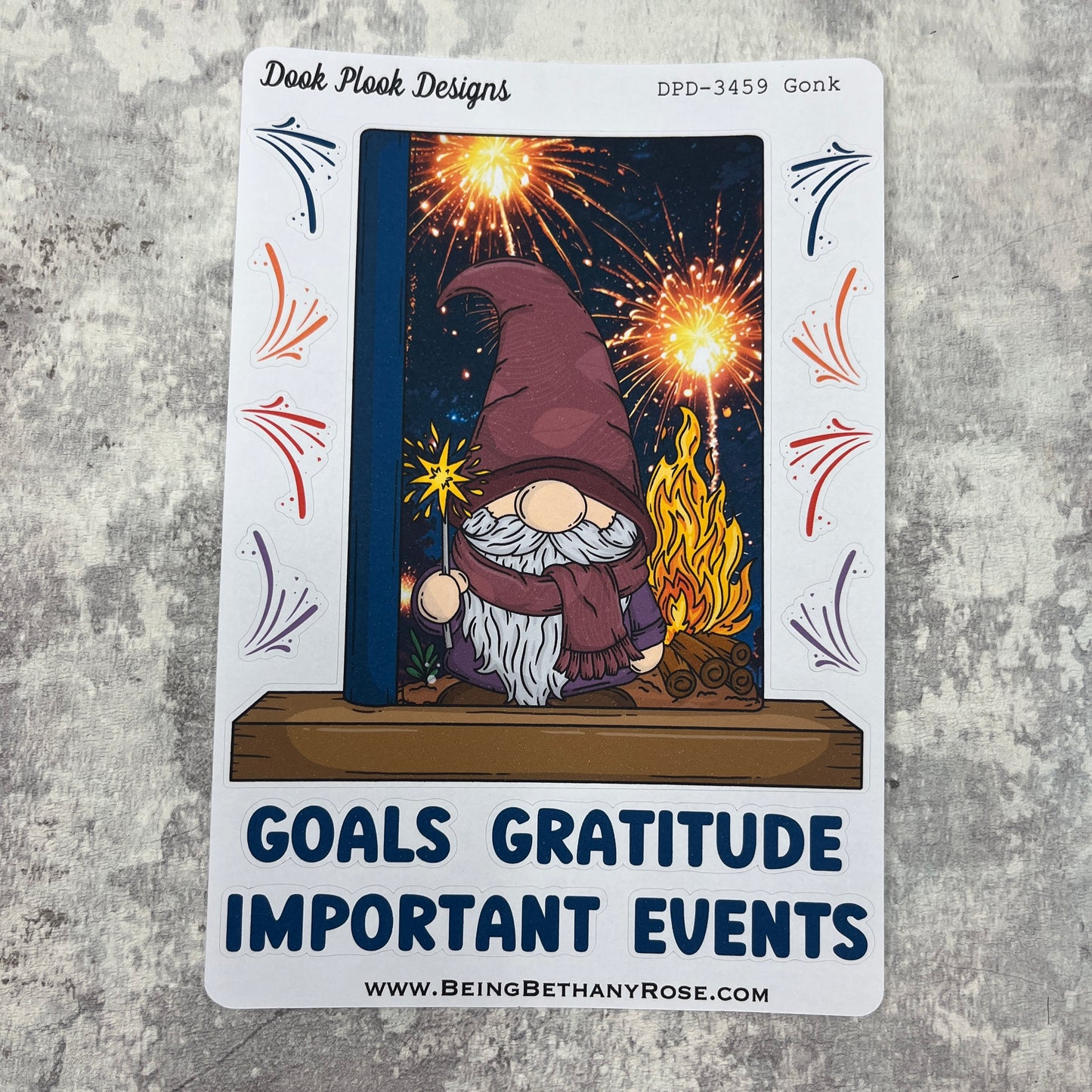 Large Bookshelf - November Cover page 'Bonfire Night fireworks' Sticker (DPD3459)