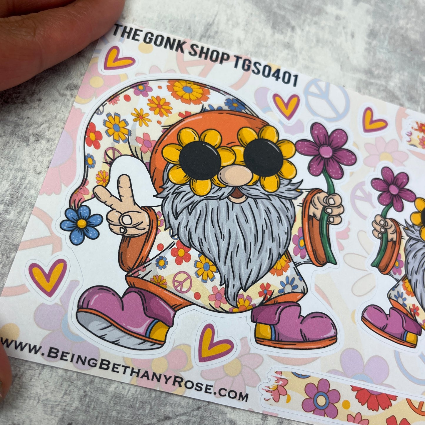 Bodhi Flower Power Hippie Gonk Stickers (TGS0401)