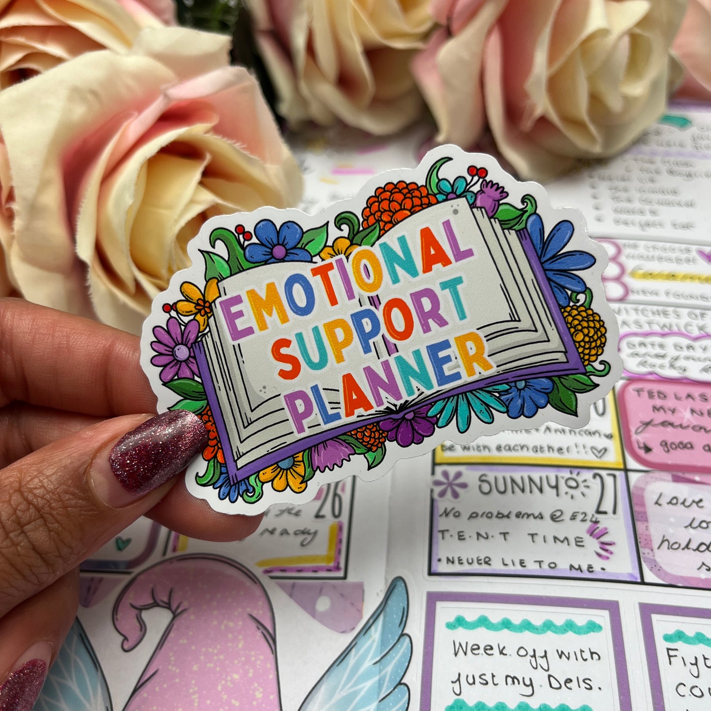 (0137) Emotional Support planner - vinyl sticker