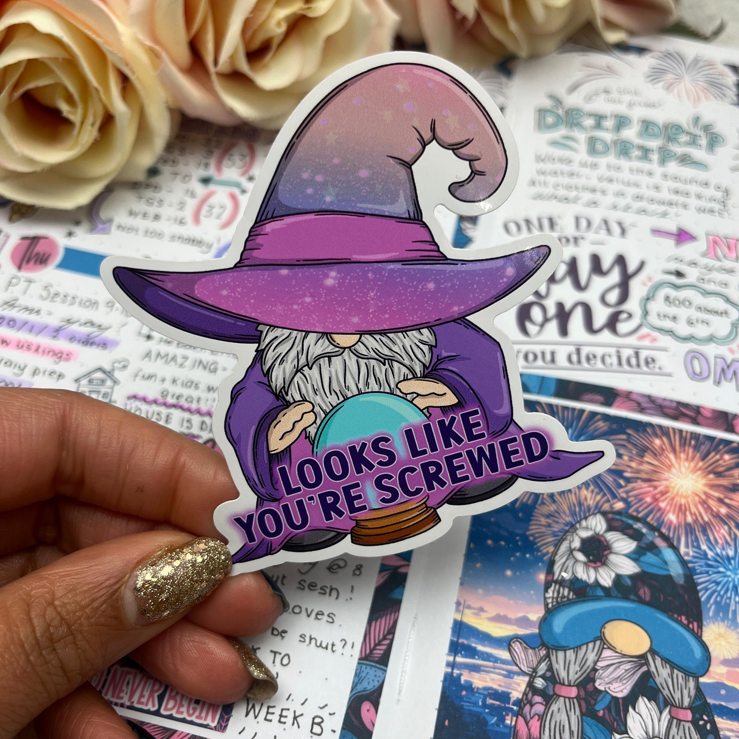 (116) Looks like you are screwed - crystal ball - vinyl sticker