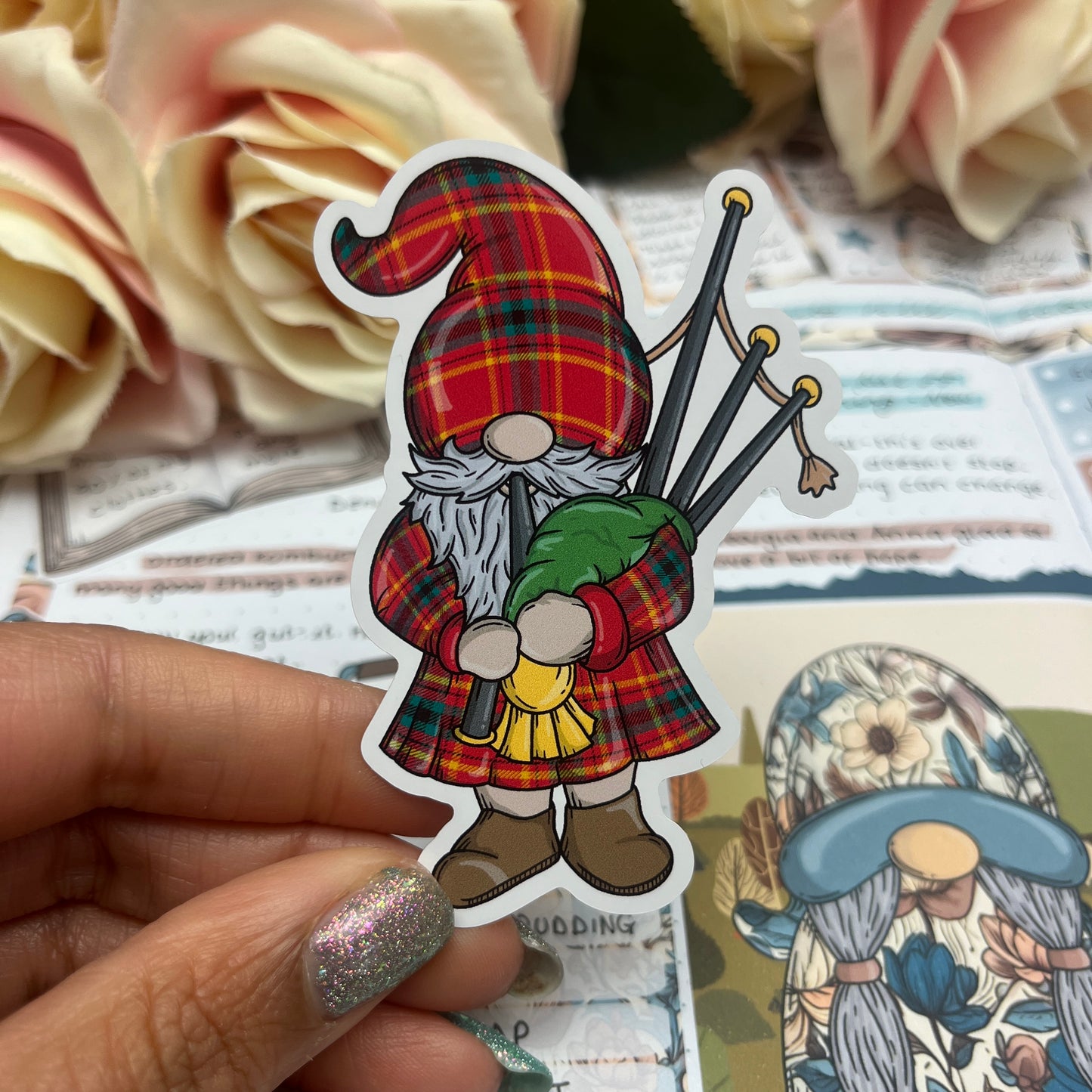 (008) Scotland, Sottish, Bagpipe Gonk - vinyl sticker