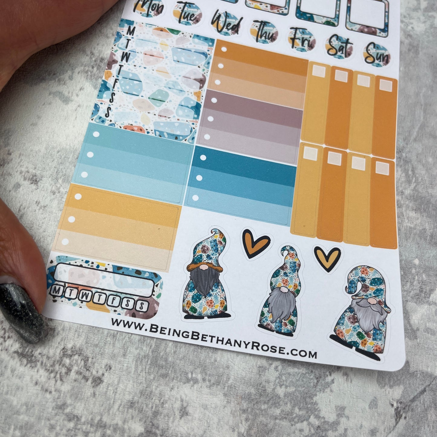 Terrazzo Rocks Greta functional planner stickers (BBR-0071)