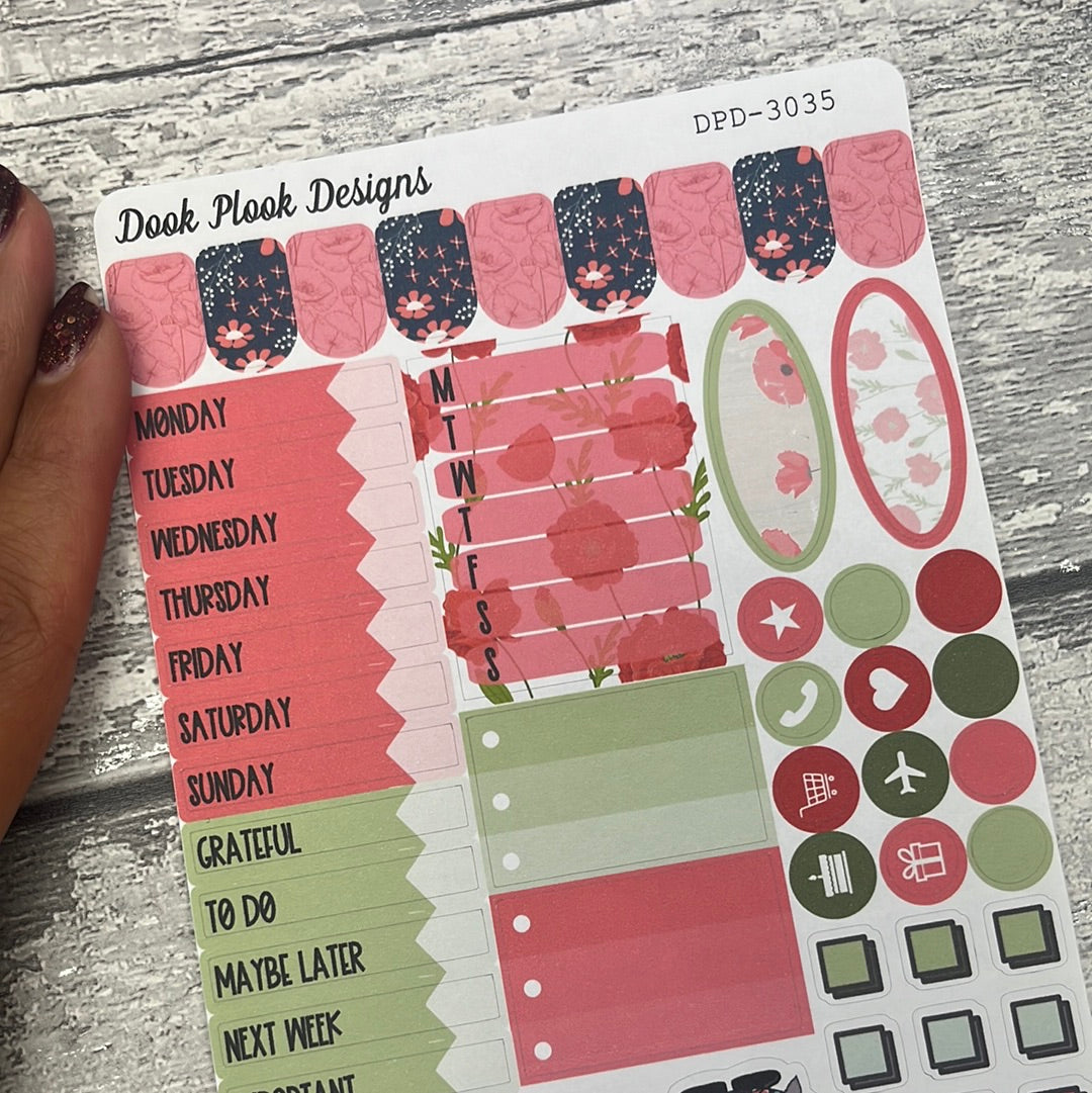 Polly Poppy Gonk functional journalling planner stickers (DPD3035)
