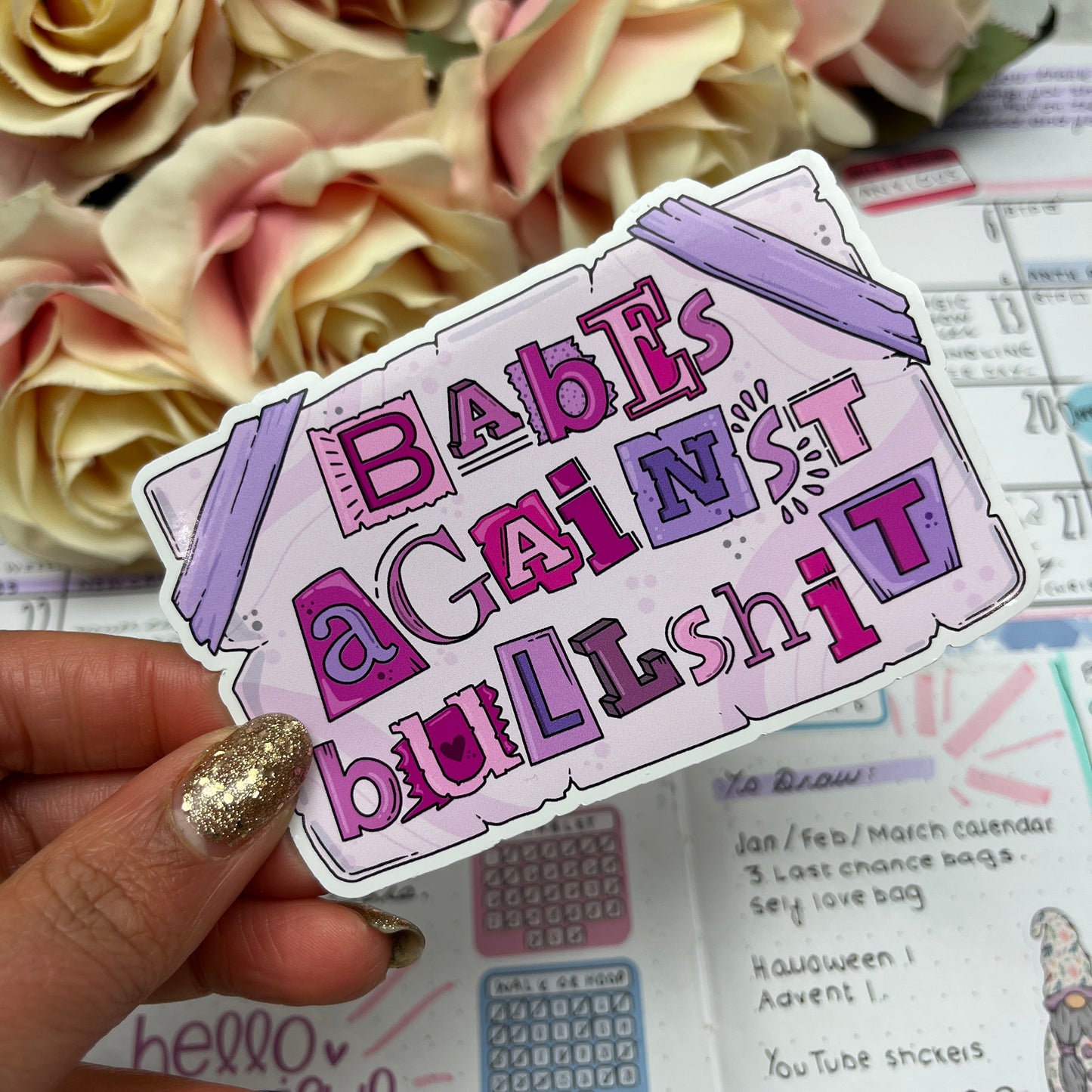 (114) Babes against bullshit- vinyl sticker