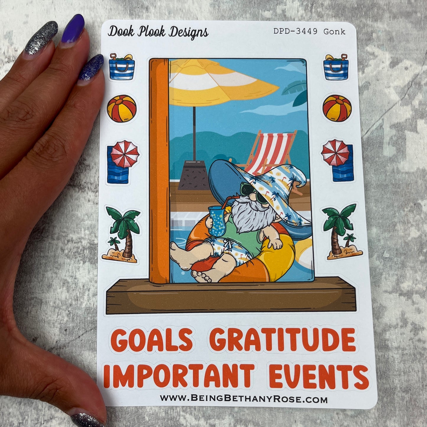 Large Bookshelf - August Cover page 'Brittany Beach' Sticker (DPD3448)