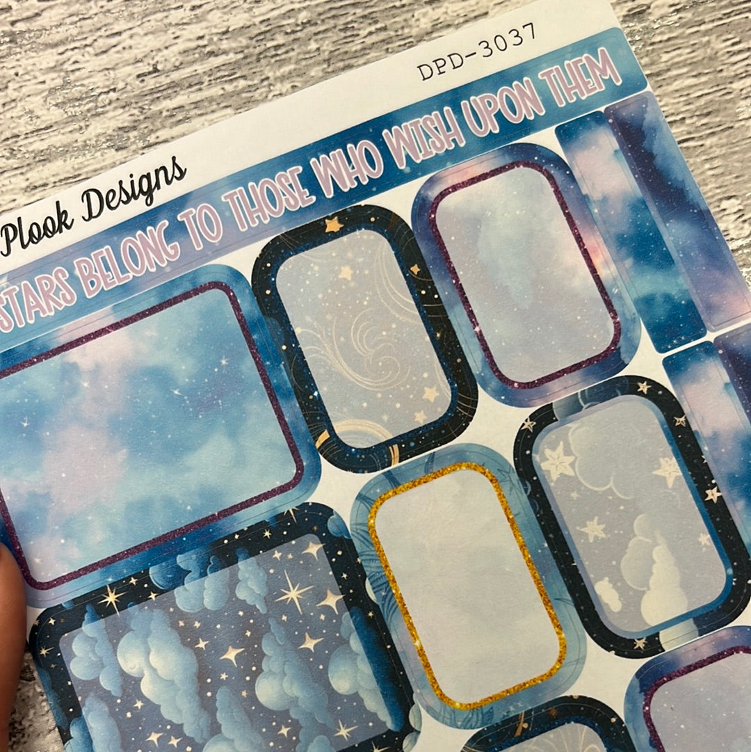 Starry Night / Galaxy - Selina - Boxes Journal planner stickers (DPD3037)