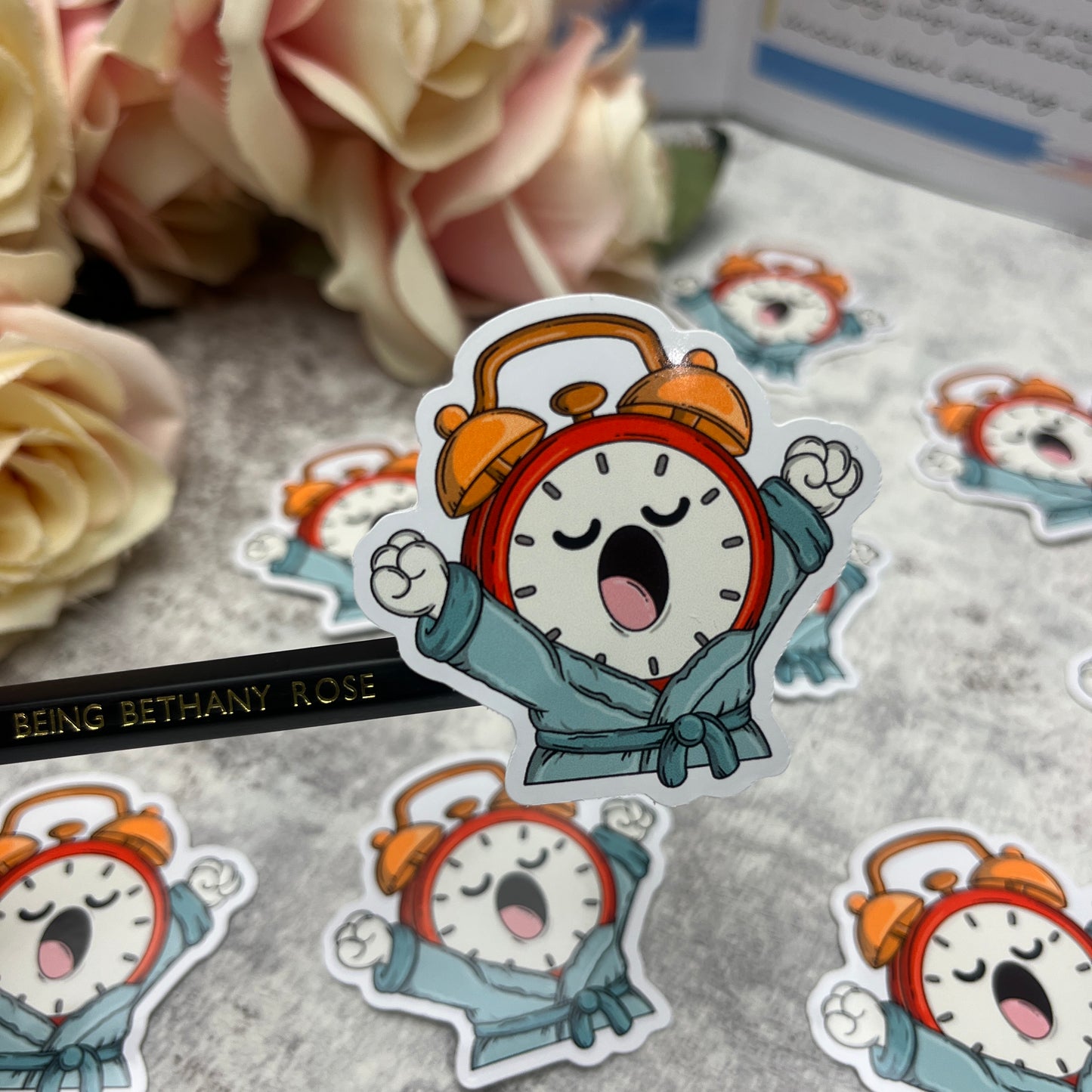 Sleepy Alarm Clock - vinyl sticker (LLU014)