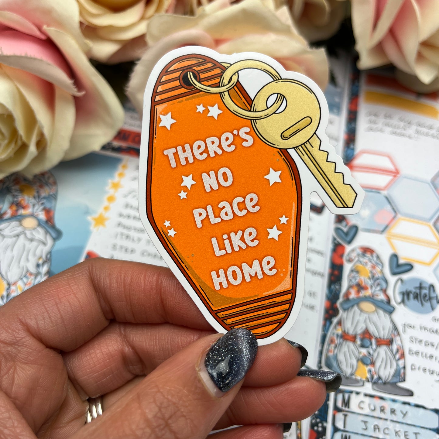 (124) There's no place like home - motel keyring - vinyl sticker