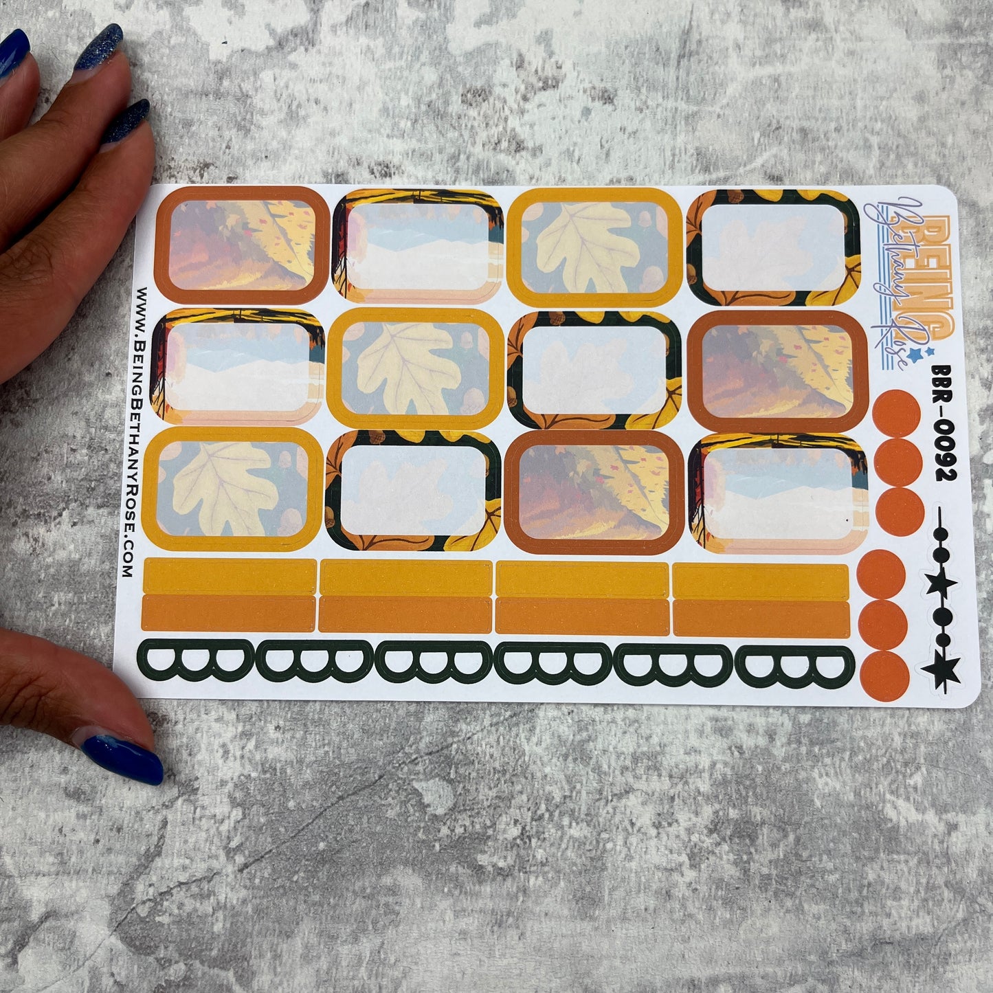 Stevie Autumn boxes planner stickers (BBR-0092)