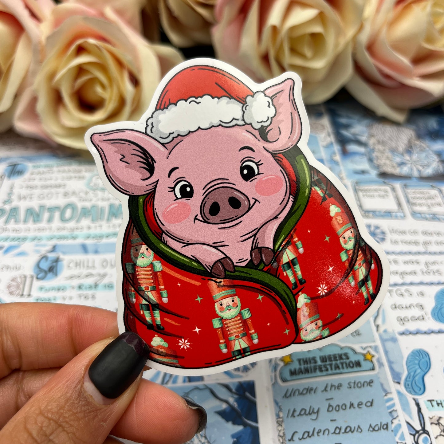 (0149) Pigs in Blankets (Nutcracker) - christmas vinyl sticker