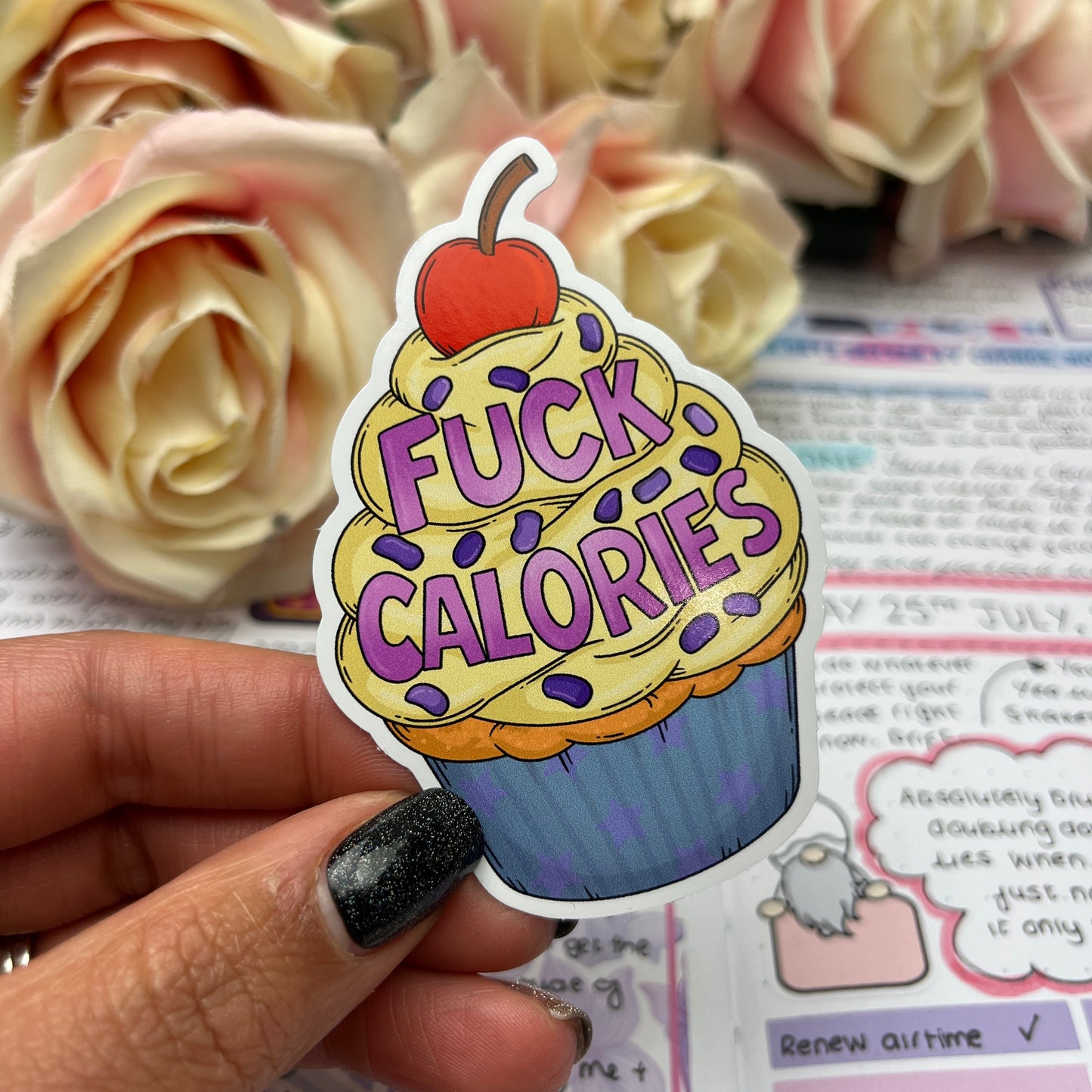 (152) Fuck Calories - vinyl sticker