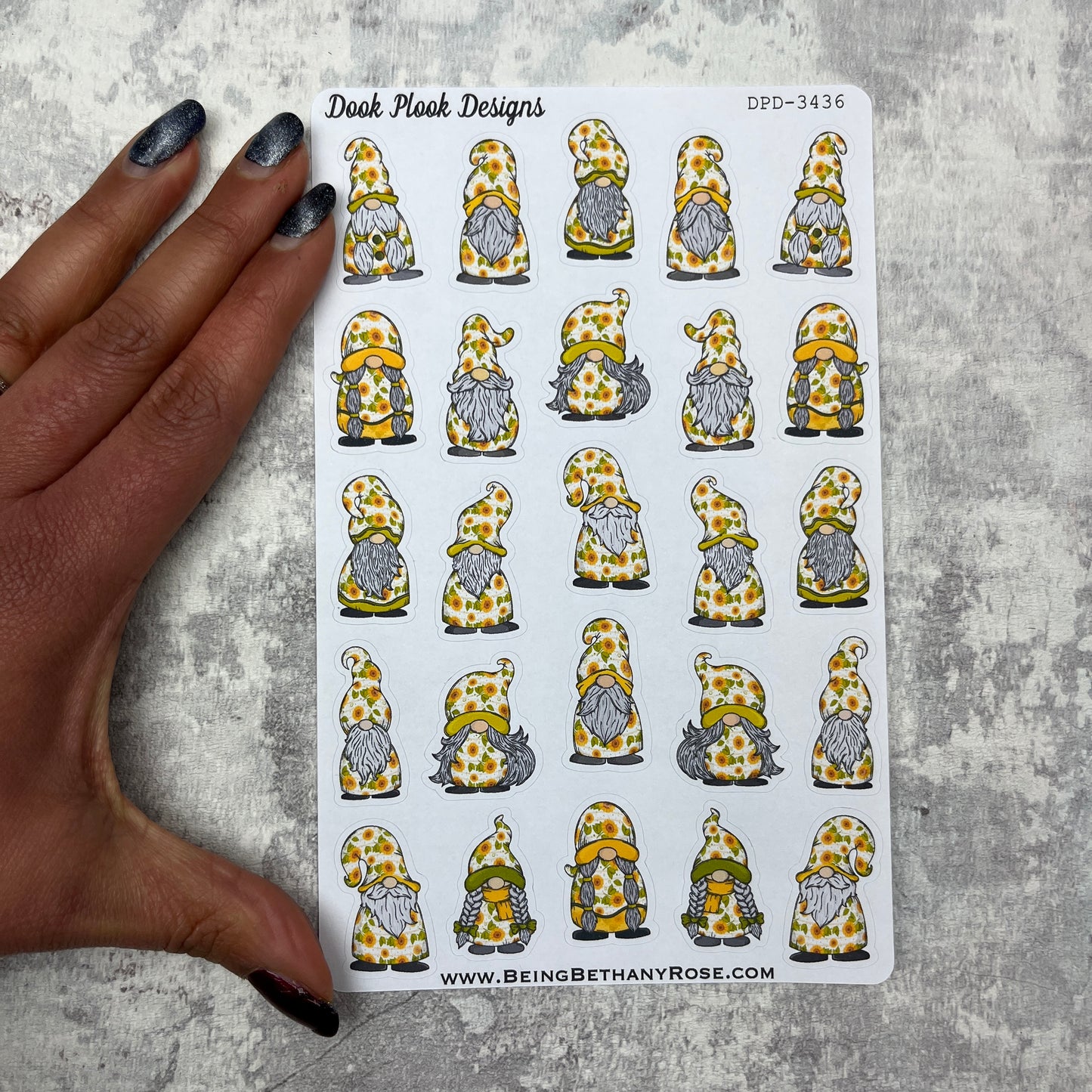 Lauren Sunflower Gonk Character Stickers Mixed (DPD-3436)