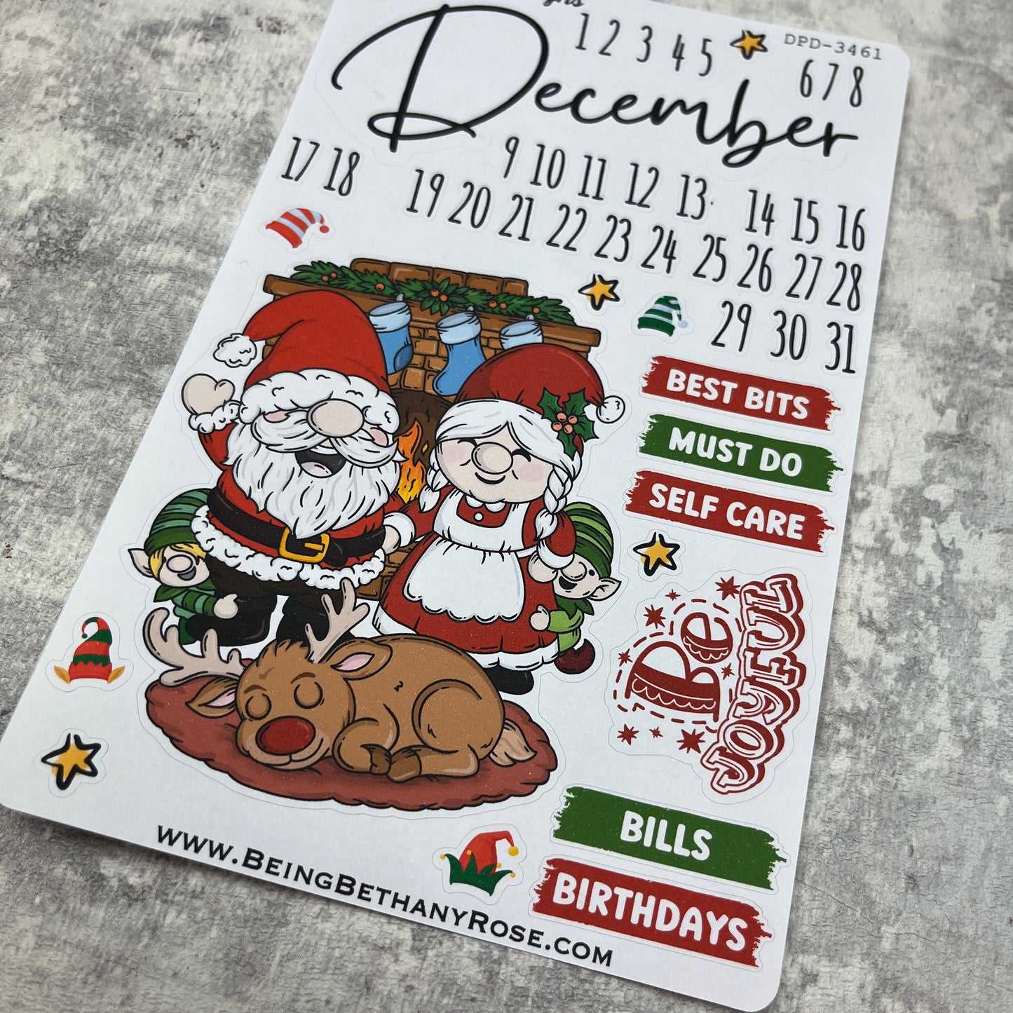 December - Christmas- Month journal planner stickers (DPD3461)