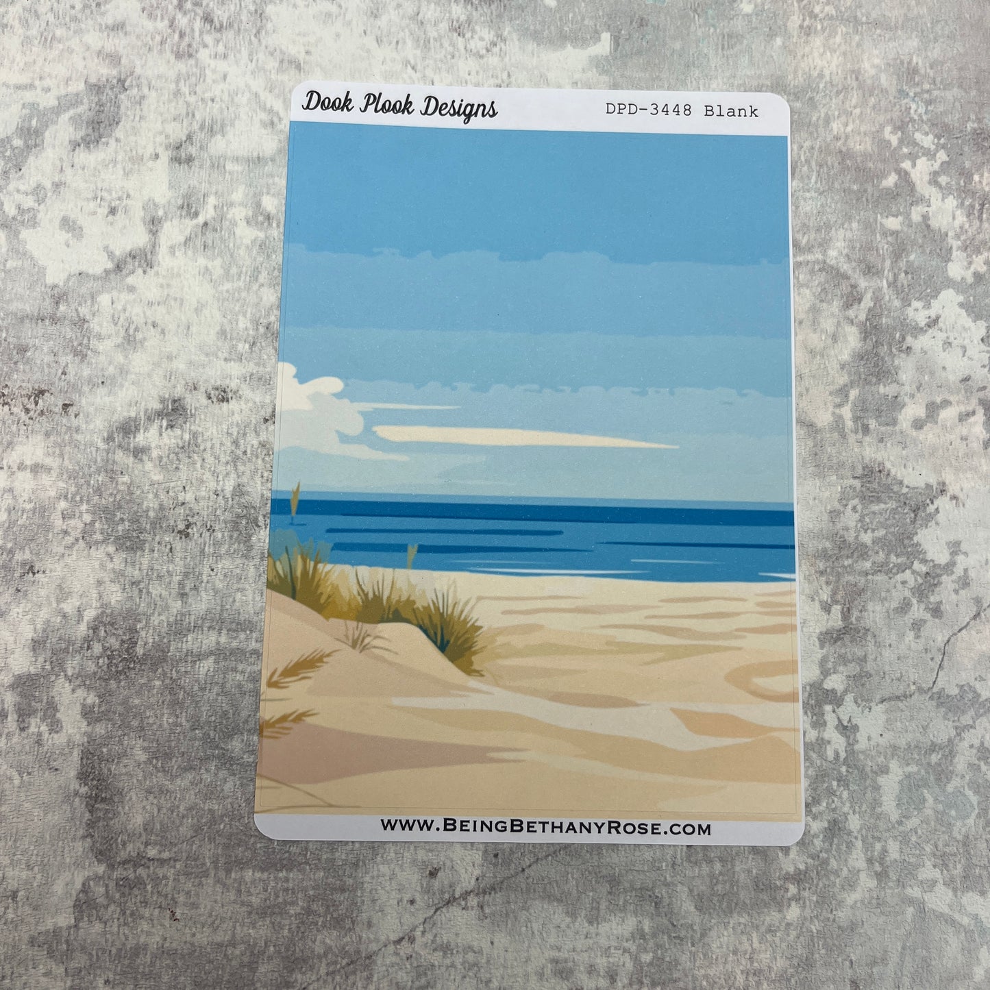 Large Cover Page ' August 2.0' Brittany Beach Sticker (DPD3448)