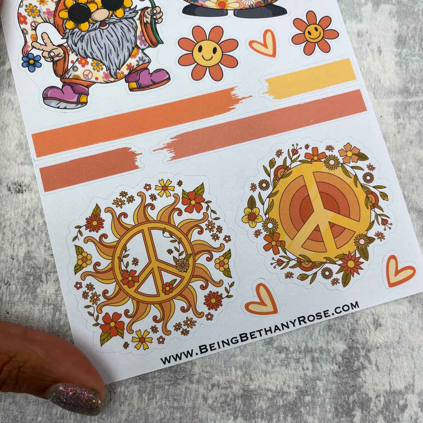 Bodhi Flower Power Gonk journalling planner stickers (BBR-0085)