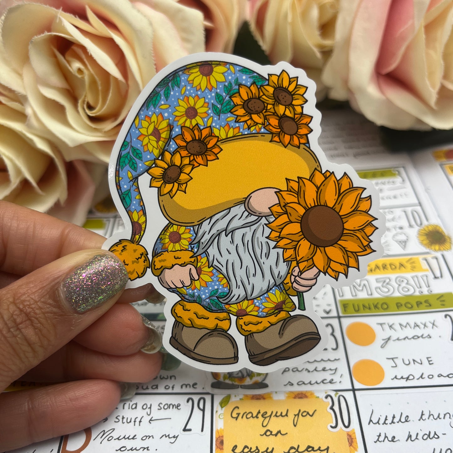 (010) Sunflower Gonk - vinyl sticker