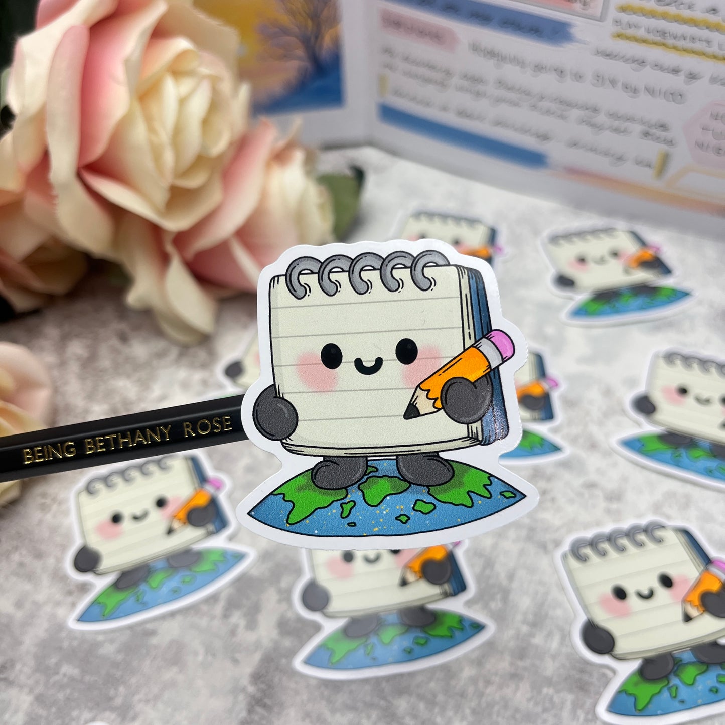 Scribble Pad World - vinyl sticker (LLU006)
