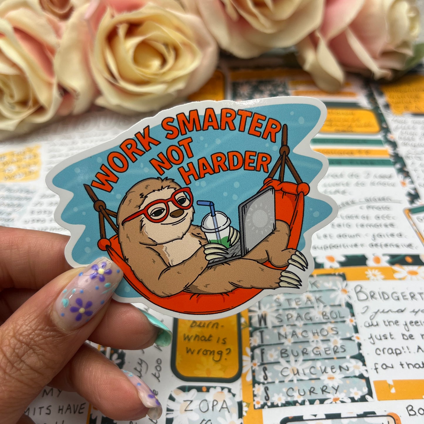 (166) Work smarter not harder - vinyl sticker