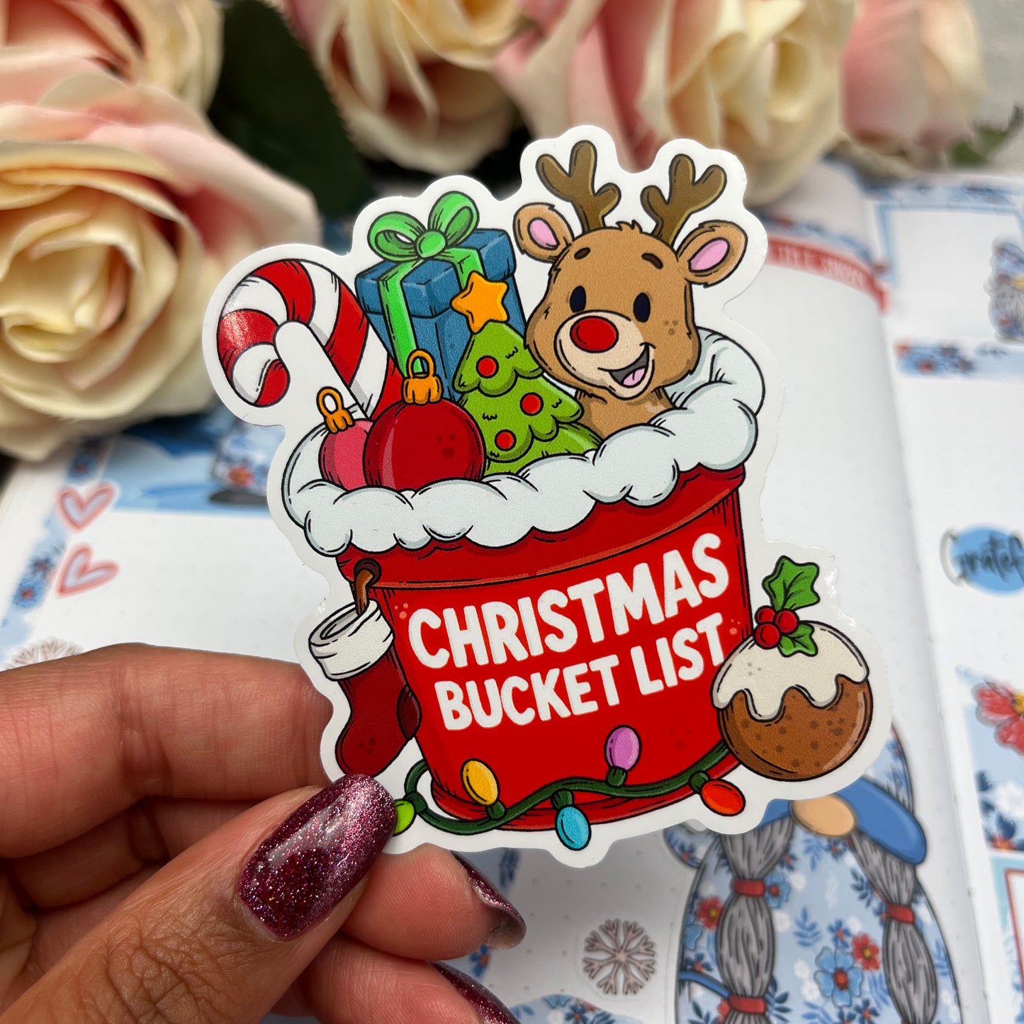 (0138) Christmas Bucket List - vinyl sticker