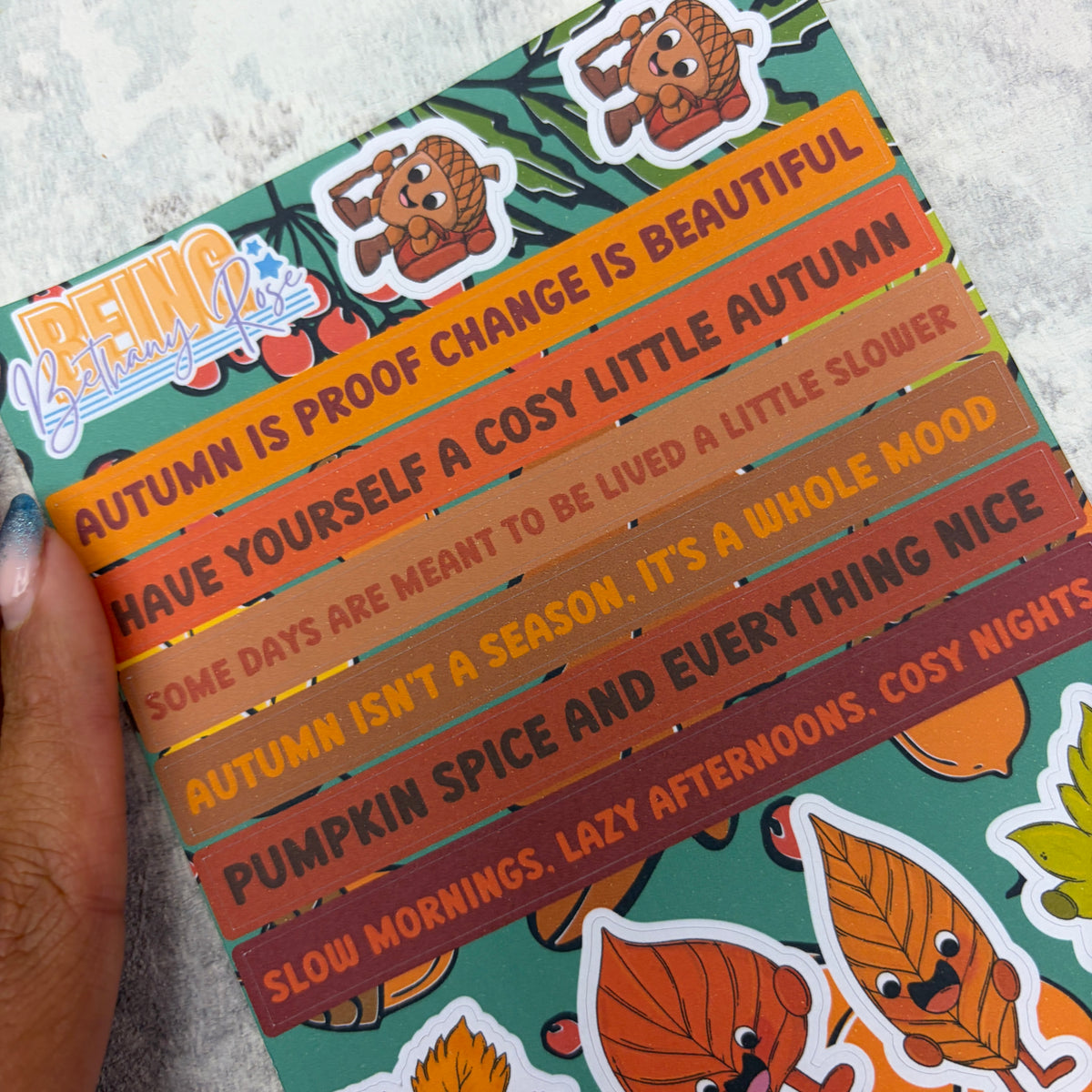 Happy Mail Club Sheet - Autumn leaves and quotes - (PSS- 0020)