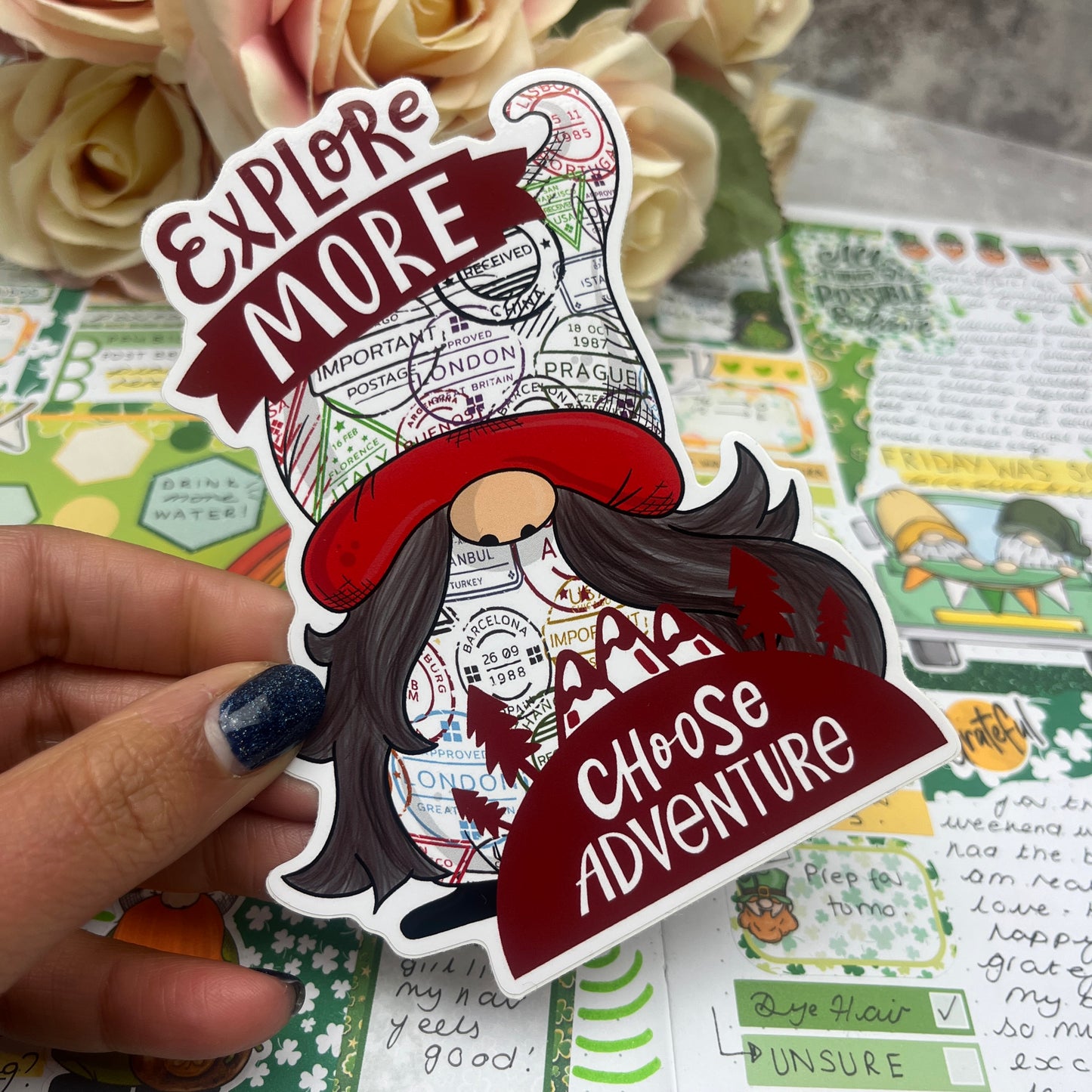 (105) Explore more - choose adventure - Hetty Gonk... Vinyl sticker