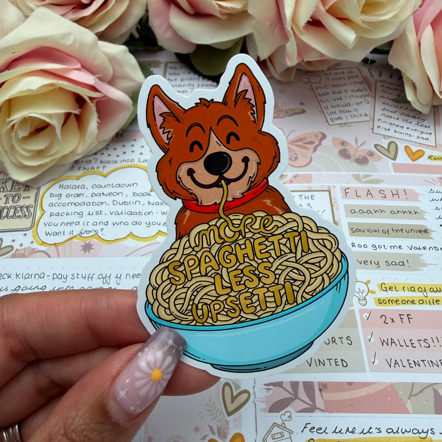 (168) More spaghetti less upsetti - vinyl sticker