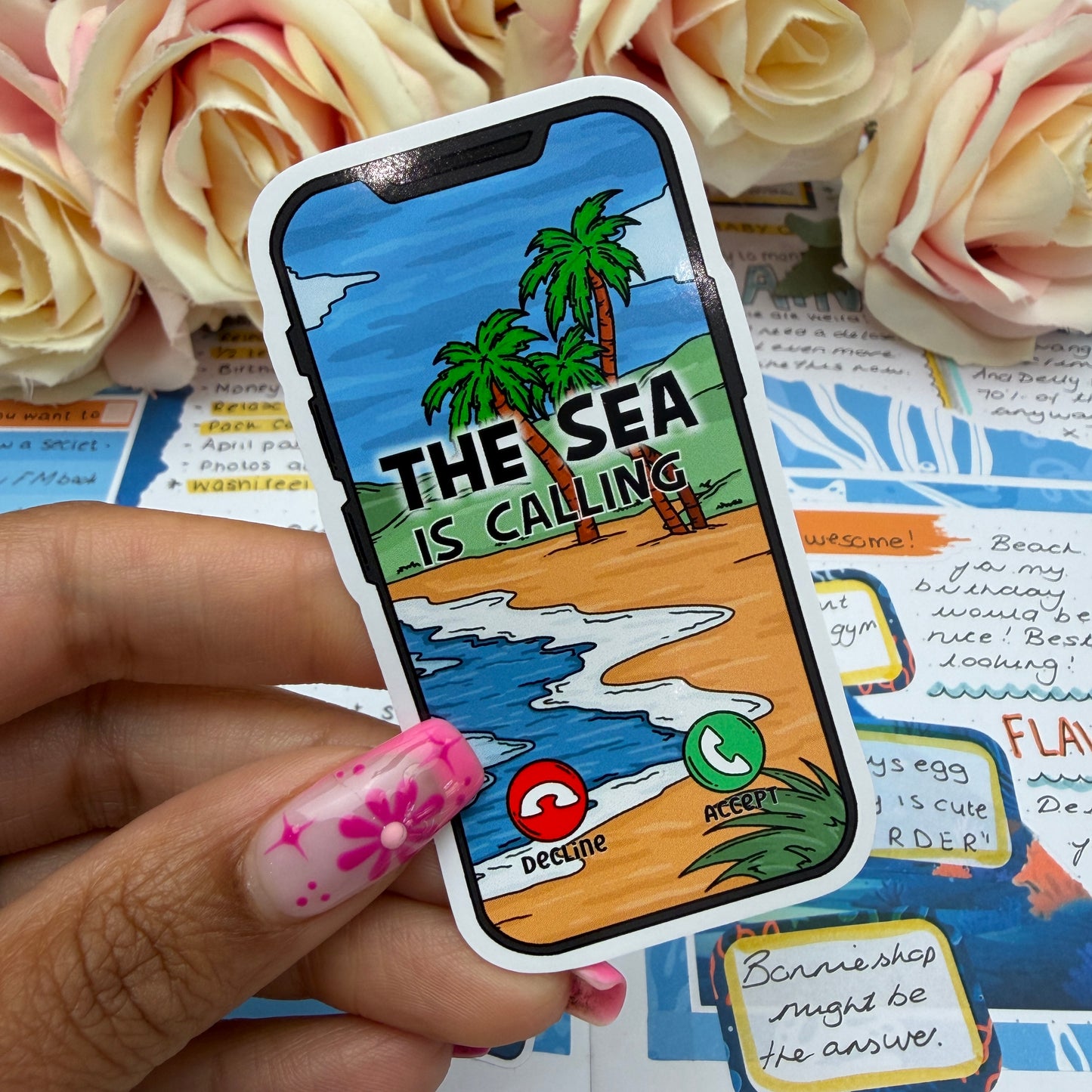 (172) The sea is calling - vinyl sticker