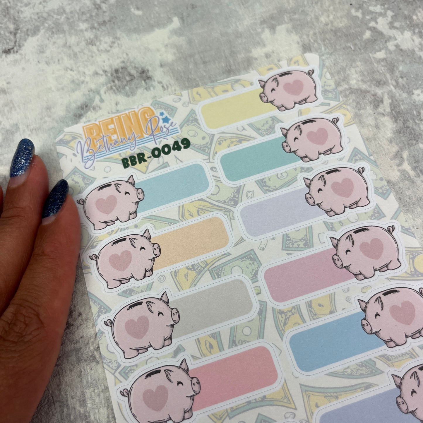 Blank Money Saving Tracker Stickers (BBR-0049)