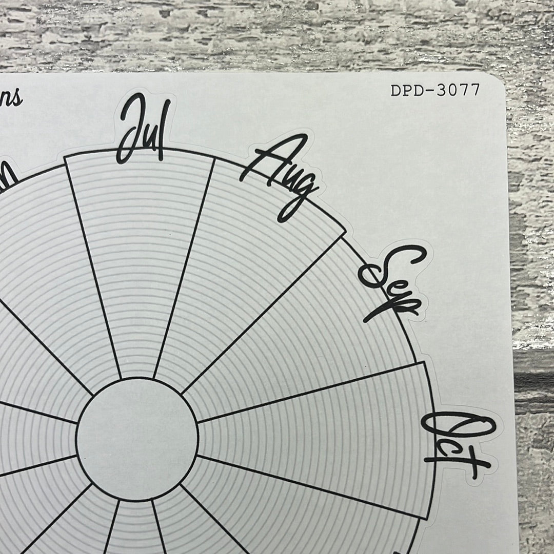 Circle Tracker - A year in pixels variation for bullet journals etc (DPD3077)