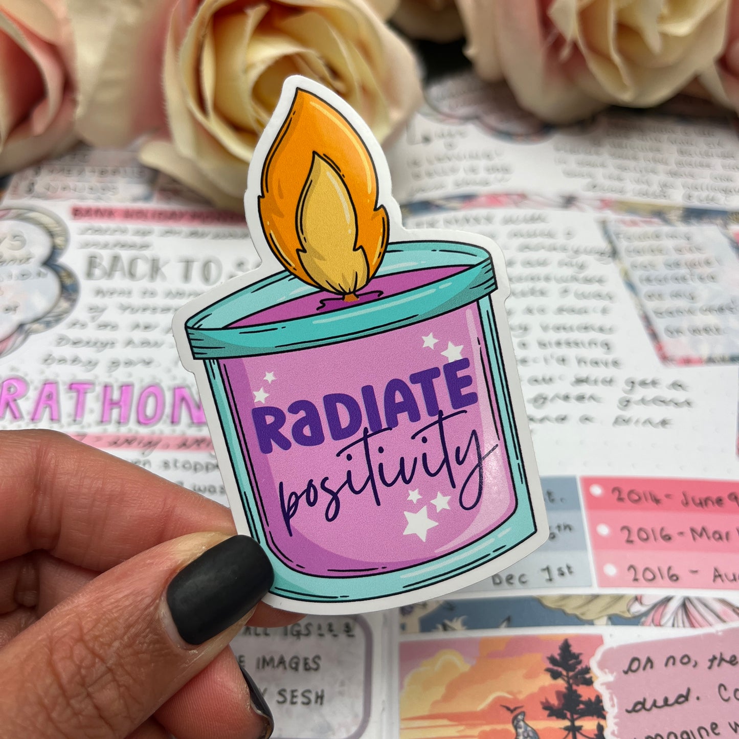 (0147) Radiate positivity candle- vinyl sticker