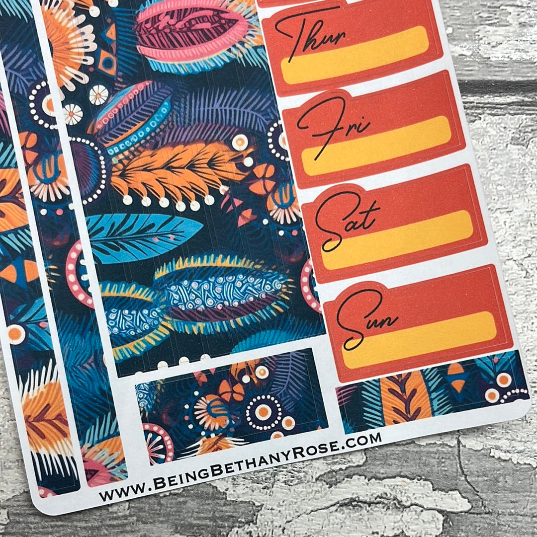 One sheet week planner stickers - Maggie Bold Boho (DPD3172)