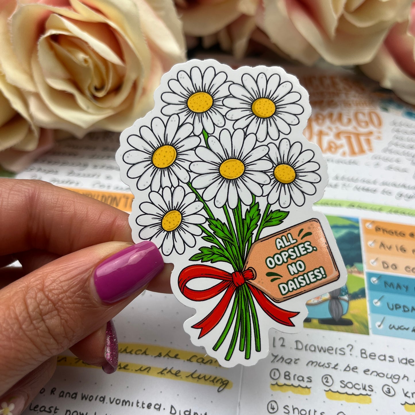 (159) All oopsies no daisies - vinyl sticker