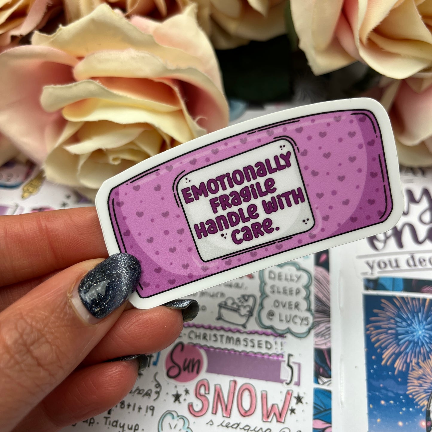 (122) Emotionally fragile - handle with care - vinyl sticker
