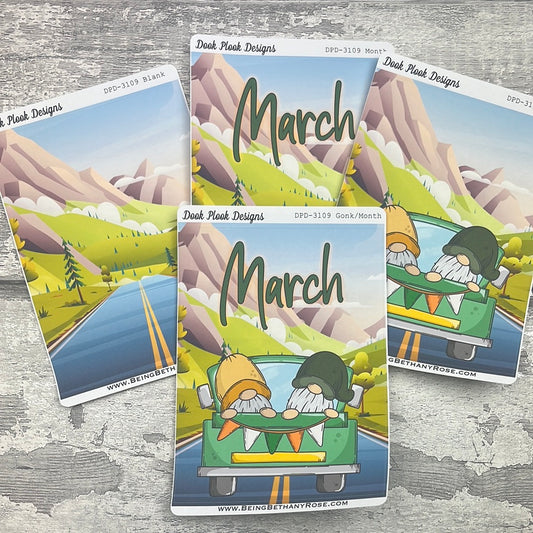 Large Cover Page ' March ' Sticker St Patricks Day (DPD3109)