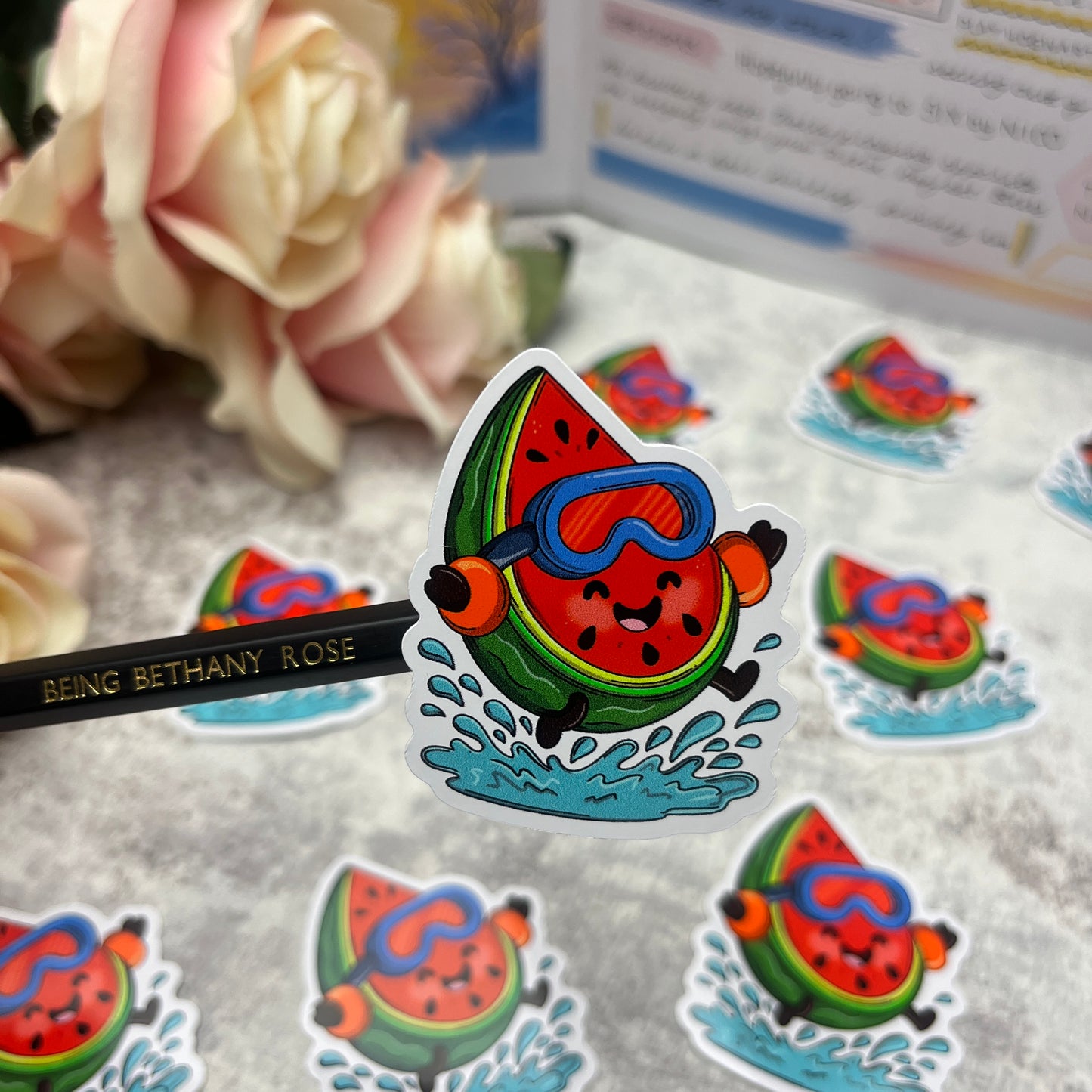Watermelon splash - vinyl sticker (LLU009)
