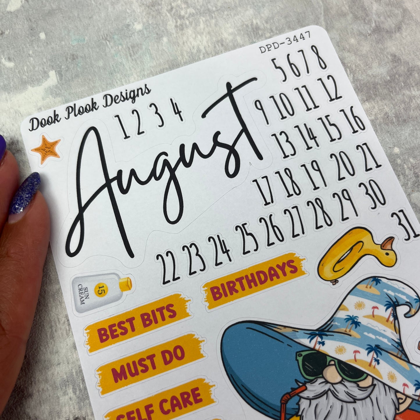 August - Brittany Beach - Month journal planner stickers (DPD3447)