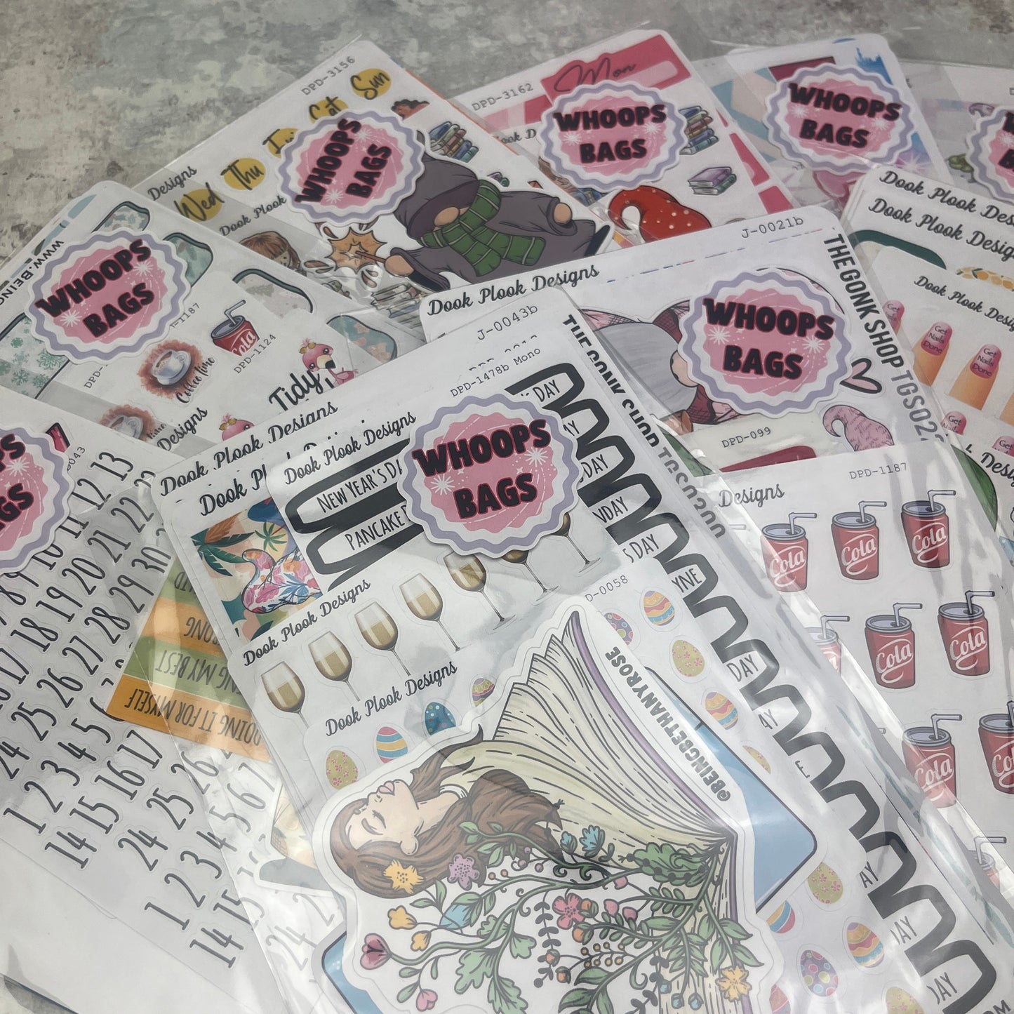 Whoops Bags, misfits, rejects, mistake sheets.