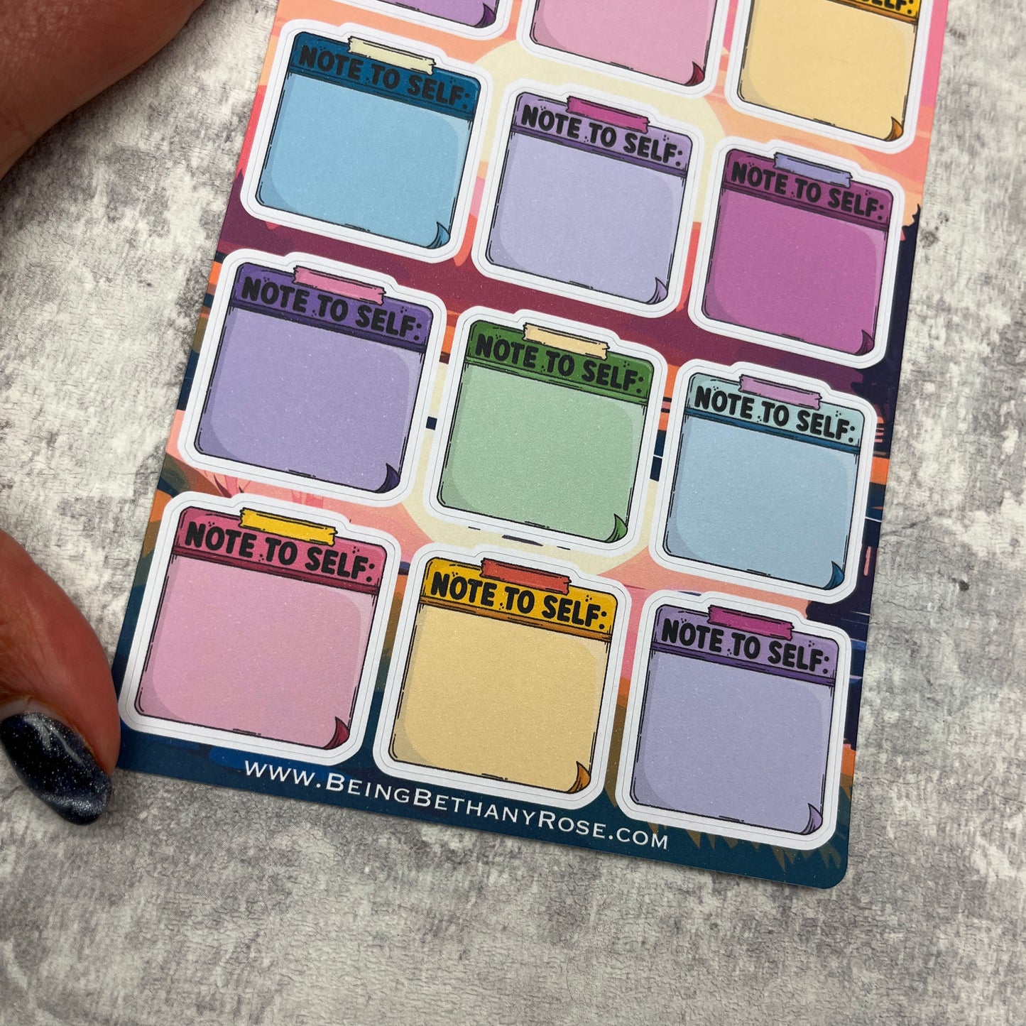 Note to self Memo stickers - blank or filled (BBR-0047-48)