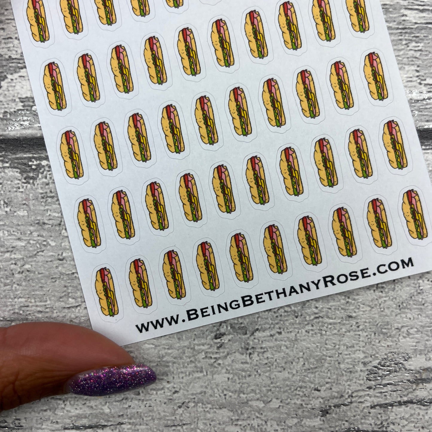 Tiny Sandwiches / Subs Stickers (Dinkies)(DPD-D085)