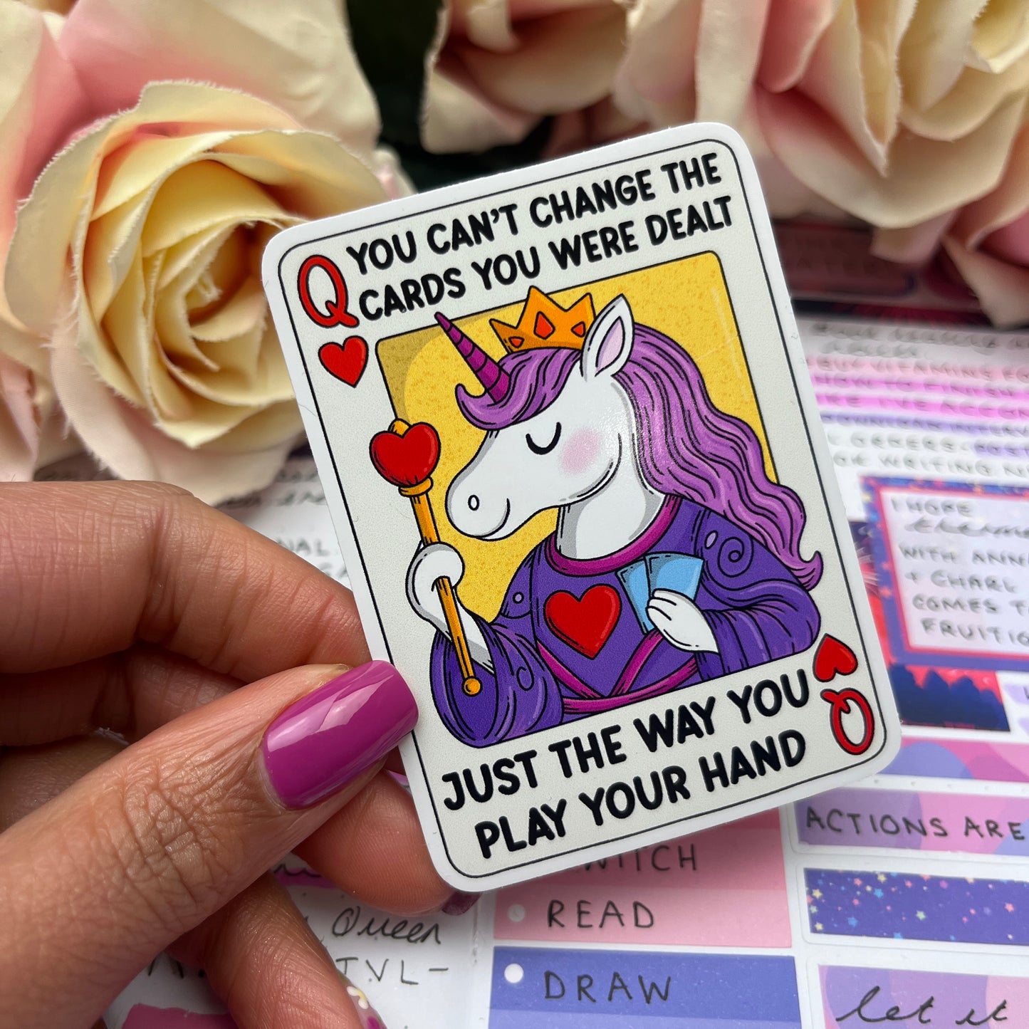 (159) You can’t change your hand - playing card - vinyl sticker