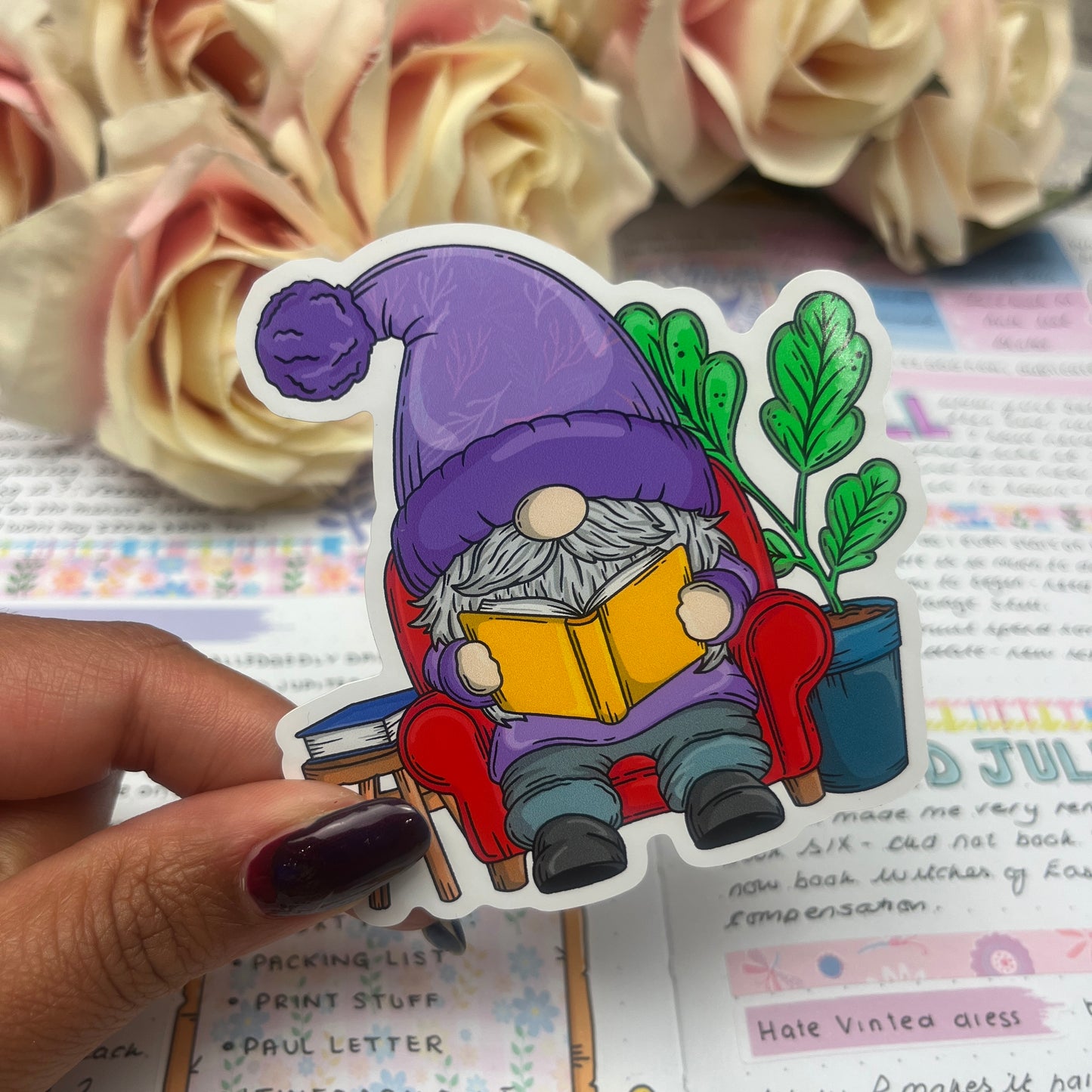 (0137) Reading Book gonk - vinyl sticker