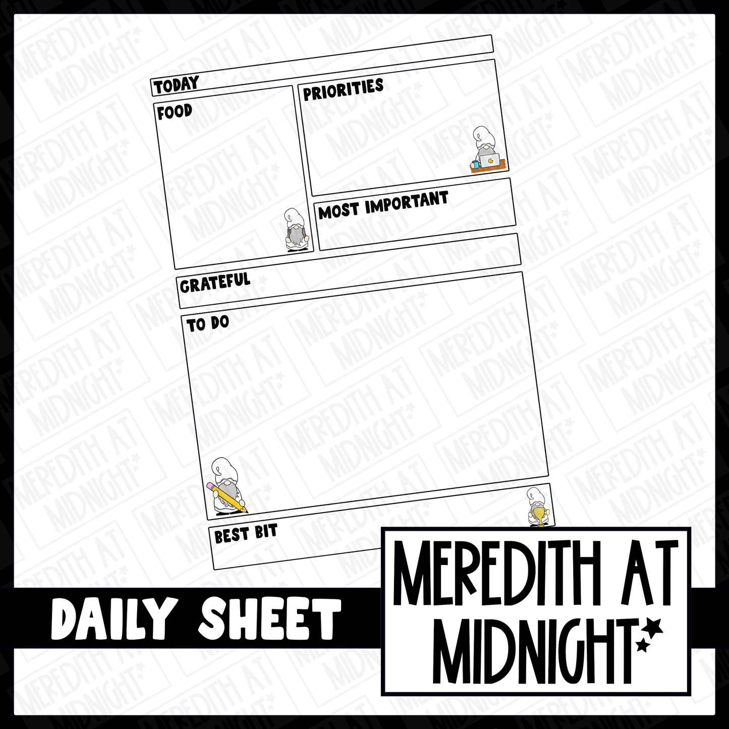 Daily Productivity Planner Page - *INSTANT DOWNLOAD*