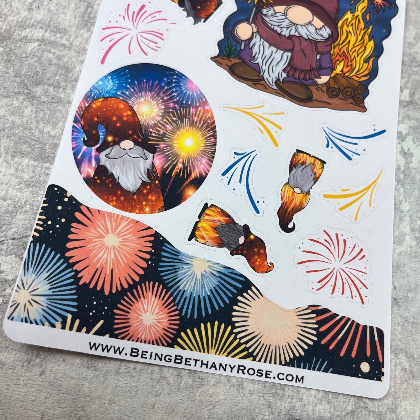 Bonfire Night fireworks Gonk journalling planner stickers (BBR-00127)