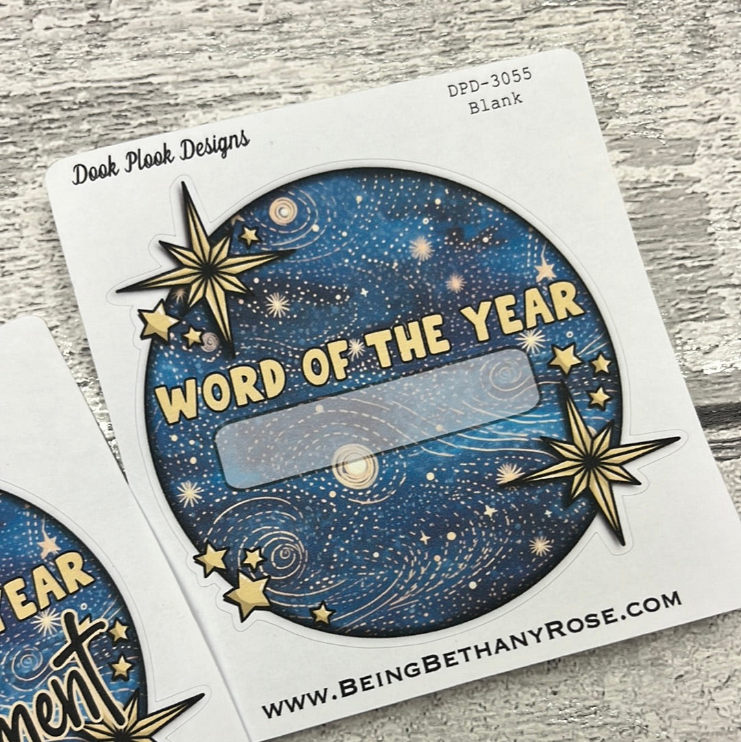 Word of the Year starry night sticker - Blank or personalised (DPD3055)