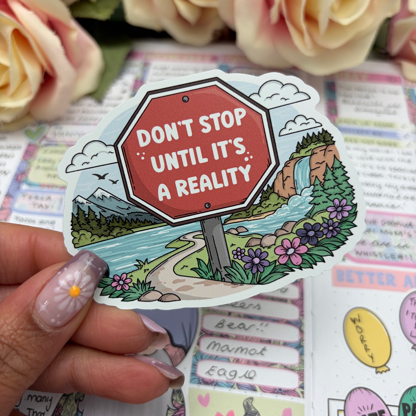 (F001) Stop Sign - Until It's reality - vinyl sticker
